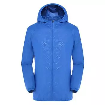 Мужские женские повседневные куртки Ветрозащитный ультралегкий непромокаемый ветровка XXL синий