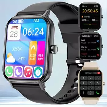 Мужские/женские смарт-часы, QTLLBT пульсометр, мониторинг сна, водонепроницаемые смарт-часы, шагомер, с функцией беспроводного вызова и напоминания о сообщениях