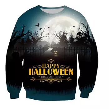 Мужские женские толстовки Ghost Witch Halloween Pumpkin Halloween 3D Printed Long Sleeve Pullover Casual Lady Hoodie S