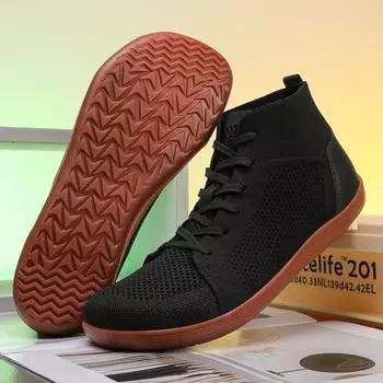 Мужские/женские высокие минималистские туфли на босу ногу | Широкий носок + подошва Zero Drop для ходьбы 36