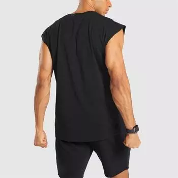 Мужские жилеты Muscleguys, быстросохнущие облегающие майки для бодибилдинга, компрессионная рубашка без рукавов для тренировок, майка без рукавов M чёрный