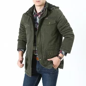 Мужские зимние бархатные и повседневные бархатные хлопковые пальто, удлиненные хлопковые пальто средней длины для улицы и куртки с хлопковой подкладкой для мужчин L