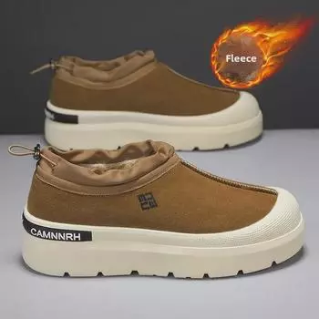 Мужские зимние бархатные теплые низкие ботинки с толстой подошвой для активного отдыха и работы - Xuheng 5 Seasons 40 чёрный