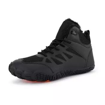 Мужские зимние ботинки большого размера 2024 года: Подкладка из бархата, утолщенная, для походов и рыбалки на открытом воздухе, пятипальцевая конструкция. 36 чёрный