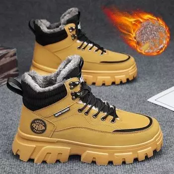 Мужские зимние ботинки большого размера, повседневные кроссовки для активного отдыха, утепленные высокие ботинки с подкладкой 44