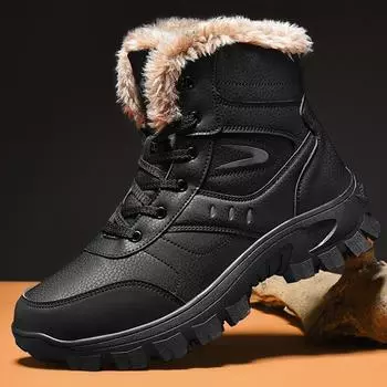 Мужские зимние ботинки для снега, супер теплые женские походные ботинки, мужские кроссовки для активного отдыха, мужские зимние ботинки 38 чёрный