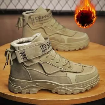 Мужские зимние ботинки для снега, уличные бархатные ботильоны, устойчивые к холоду, модные высокие толстые теплые хлопковые туфли для мужчин, прогулочная обувь 39