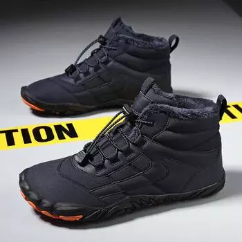 Мужские зимние ботинки для снега, женские водонепроницаемые кожаные спортивные ботинки, супер теплые ботинки для походов на открытом воздухе, унисекс, плюшевые ботинки, размер 37-47 37 чёрный