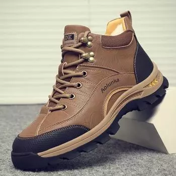 Мужские зимние ботинки из хлопка и шерсти — нескользящие, утолщенные, теплые для зимней езды 38 чёрный