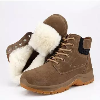 Мужские зимние ботинки из натуральной кожи, зимние мужские ботинки из натуральной шерсти, мужские зимние ботинки высшего качества, Botas Hombre 38 оранжевый