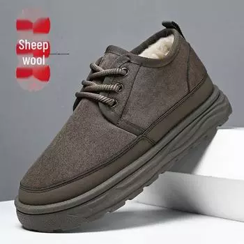 Мужские зимние ботинки Martin с толстой нескользящей подошвой и теплой подкладкой из овчины - YM67 44