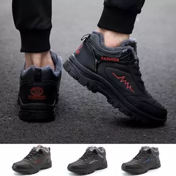 Мужские зимние ботинки Модные повседневные теплые плюшевые туфли на открытом воздухе до щиколотки Походная обувь 39 белый