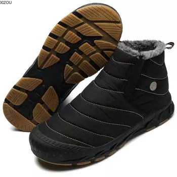 Мужские зимние ботинки, мужские зимние ботинки, модные универсальные парные ботинки, утолщенные, мягкие, удобные, теплые, плюшевые, простые, новое поступление 36 чёрный