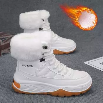 Мужские зимние ботинки на шнуровке, водонепроницаемые зимние теплые ботинки по щиколотку, нескользящие короткие ботинки с подкладкой из искусственного меха, спортивная обувь для походов и прогулок для мужчин 39