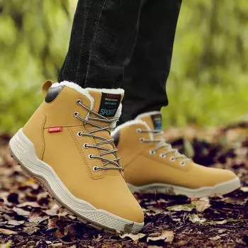 Мужские зимние ботинки с мехом, теплые зимние ботинки, мужские зимние ботинки, рабочая обувь, мужская обувь, модные резиновые ботинки fhn89 39 чёрный