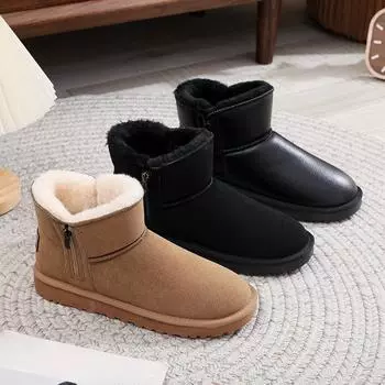 Мужские зимние ботинки с подкладкой из искусственного меха, ботильоны из искусственной замши на платформе, удобные, теплые, плюшевые, из искусственной кожи, нескользящие, короткие ботинки для мужчин 40