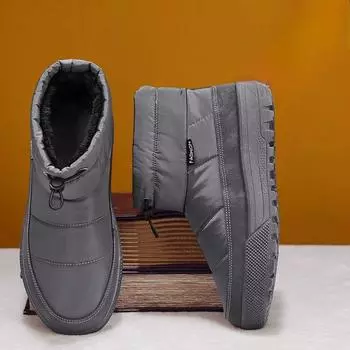 Мужские зимние ботинки Slip-On, теплые, устойчивые к холоду, для походов на открытом воздухе, мужские зимние ботинки, толстые, плюшевые, роскошные, модные, повседневные, флисовые, удобные 39