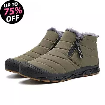 Мужские зимние ботинки, теплые меховые зимние мужские ботинки, длинные плюшевые ботильоны, унисекс, повседневные кроссовки для активного отдыха, прочные нескользящие ботинки большого размера 36 коричневый