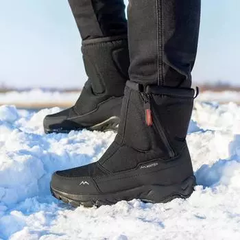 Мужские зимние ботинки, водонепроницаемые, плюшевые, теплые, хлопковые ботинки, модные, унисекс, для пар, из бархата, теплые, хлопковые, большого размера 46 36 светло-серый