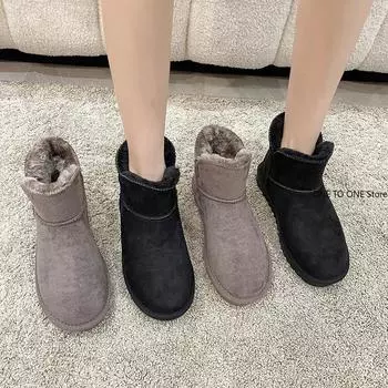 Мужские зимние ботинки, высококачественные нескользящие ботильоны, теплая обувь 2024 года, новые водонепроницаемые зимние ботинки для женщин, зимние ботинки 35 коричневый