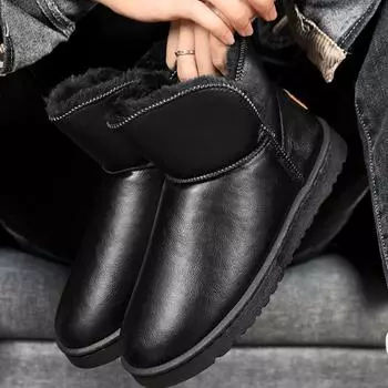 Мужские зимние ботинки, высококачественные нескользящие ботинки, мужские зимние ботинки 2024 года, новые зимние ботинки для женщин, водонепроницаемые ботинки для снега 36 чёрный