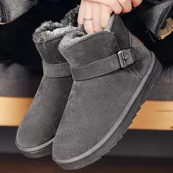 Мужские зимние ботинки, высококачественные нескользящие ботинки, мужские зимние ботинки 2024 года, новые зимние ботинки для женщин, водонепроницаемые ботинки для снега 36-37 чёрный