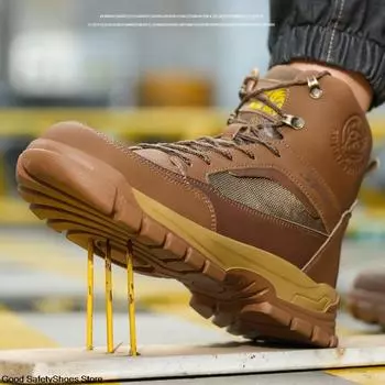 Мужские зимние ботинки, защитная обувь, шерстяные плюшевые теплые зимние ботинки, рабочая обувь, защитные ботинки, устойчивая к проколам, защитные ботинки со стальным носком 36