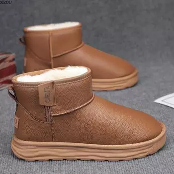 Мужские зимние ботинки, зимние ботинки, бархатные, утолщенные, мужские зимние ботинки, водонепроницаемые, сохраняющие тепло, модные, легкие, мужские ботинки, взрывные, новые 39 чёрный