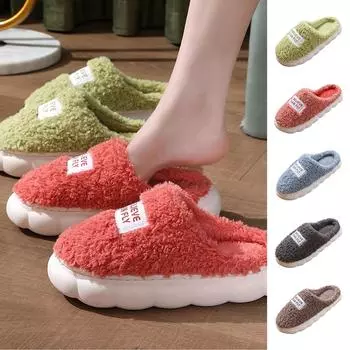 Мужские зимние домашние теплые модные хлопковые тапочки 40 кофейный