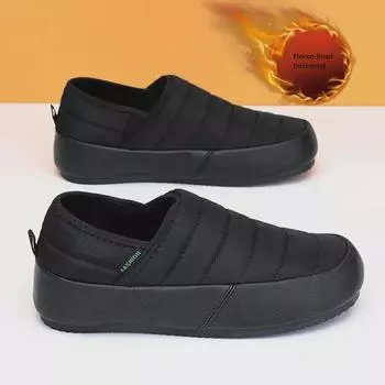 Мужские зимние хлопковые ботинки Xuheng с низким верхом и бархатной подкладкой Size 39 чёрный