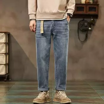 Мужские зимние и осенние повседневные хлопковые длинные брюки модные ветрозащитные мужские джинсы 36 светло-синий