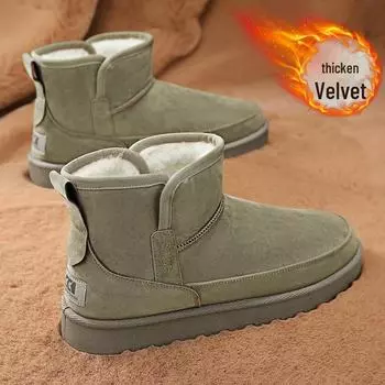 Мужские зимние короткие ботинки Northeast: Теплые, меховые, хлопковые снегоступы для защиты от холода на открытом воздухе 43 каштановый