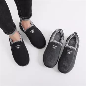 Мужские зимние кроссовки на флисовой подкладке, уличные теплые кроссовки для бега, рабочая спортивная обувь, толстая меховая подкладка, противоскользящие легкие дышащие повседневные кроссовки для мужчин 39