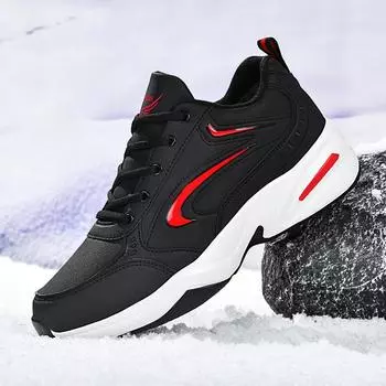 Мужские зимние кроссовки нескользящие водонепроницаемые уличные зимние спортивные туфли для мужчин Добавить хлопок теплая обувь для ходьбы 2024 Мужская хлопковая обувь 36