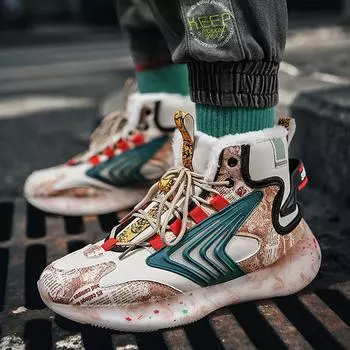 Мужские зимние кроссовки, удобные, мягкие, теплые, для бега, баскетбола, зимних видов спорта, скейтборда 39 коричневый