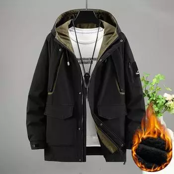 Мужские зимние куртки больших размеров 11XL, куртка-ветровка карго, водонепроницаемые пальто, модные повседневные куртки для кемпинга 11XL чёрный