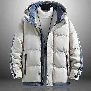 Мужские зимние куртки, теплая толстая верхняя одежда с капюшоном, пальто, брендовая лоскутная шапка, парки, мужская ветрозащитная мужская ветровка на молнии M
