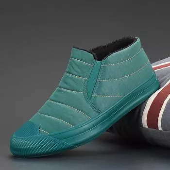 Мужские зимние меховые теплые вулканизированные туфли-лодочки на плоской подошве Holfredterse, эспадрильи, удобные для скейтборда, ходьбы, 20915 40