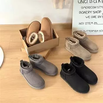 Мужские зимние мини-сапоги 2024 года, мех овчины Mulberry, утолщенная короткая модель 36