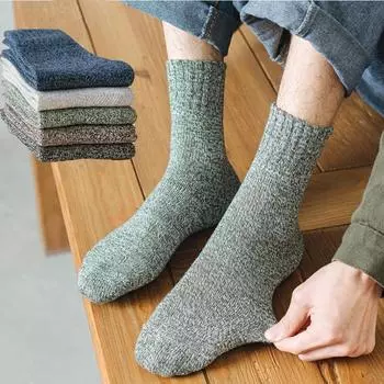 Мужские зимние носки плюс бархатные толстые теплые махровые носки мужские носки средней длины и носки-махровые полотенца EUR38-45