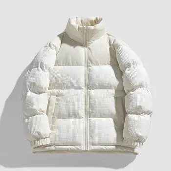 Мужские зимние новые модные брендовые однотонные хлопковые куртки для мужчин и женщин, свободные утолщенные куртки-хлеб, повседневные теплые модные куртки M