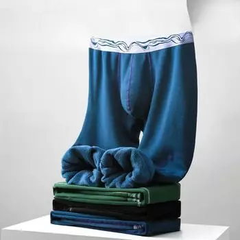 Мужские зимние/осенние цельные теплые брюки из хлопчатобумажной шерсти с флисовой подкладкой L чёрный