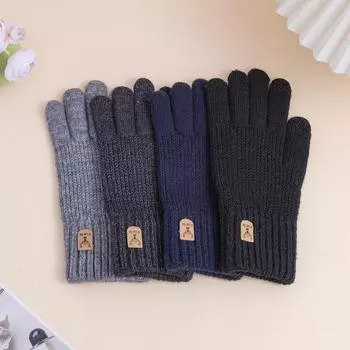 Мужские зимние перчатки для верховой езды и вождения – теплые, холодостойкие и стильные One Size темно-серого