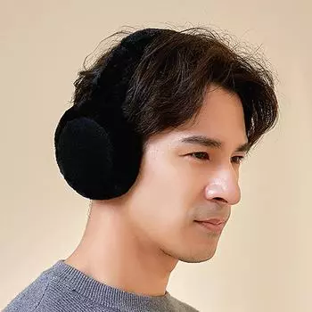 Мужские зимние плюшевые складные наушники - толстые, теплые наушники для езды на велосипеде на открытом воздухе серый