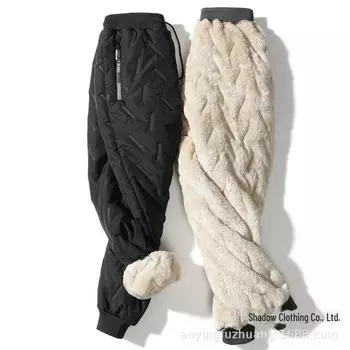 Мужские зимние повседневные брюки из хлопка с бархатной подкладкой, теплая овчина, спортивные штаны больших размеров 7XL серый