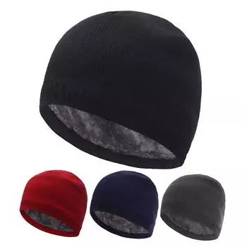 Мужские зимние шапки для женщин, шапки, вязаная шапка Skullies, кепка без полей, капот Gorras, спортивная мужская шапка, теплая толстая зимняя шапка, кепка 54-60CM чёрный