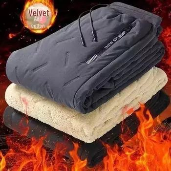 Мужские зимние штаны из арктического флиса: Плотные, ветрозащитные, водонепроницаемые, повседневные спортивные брюки 7XL