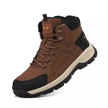 Мужские зимние сноубутсы Супер теплые Плюс Мужские походные ботинки Высококачественная водонепроницаемая кожа Мужские ботинки Уличные ботильоны Кроссовки 39