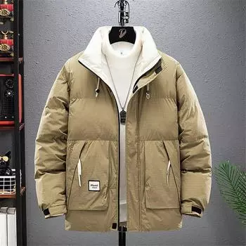 Мужские зимние свободные теплые куртки больших размеров, утепленные парки, утолщенные хлопковые куртки, мужские пальто XXXXL чёрный