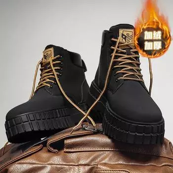 Мужские зимние теплые ботинки для снега из бархата, утолщенные, мужские, молодежные, модные, альпинистские ботинки, британский стиль, новое поступление, хит продаж 39 хаки